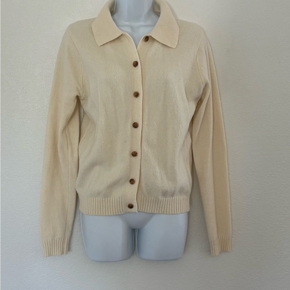 Brandy Melville Cream Button-Up Cardigan